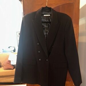 Classic Black Double-Breasted women’s blazer